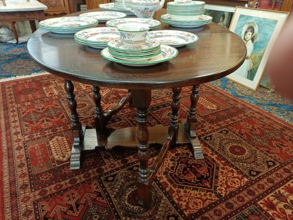 Oak Refectory Gateleg Table - Image 9