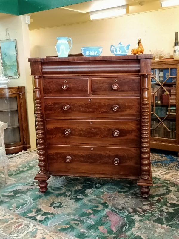 Bobbin Column Mahogany Scotch Chest - Image 5