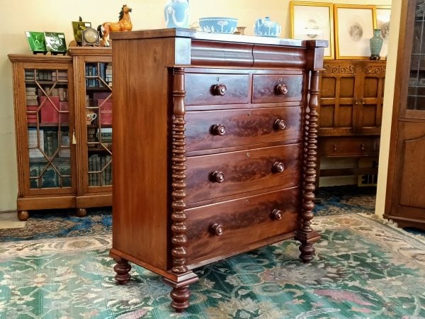 Bobbin Column Mahogany Scotch Chest - Image 2