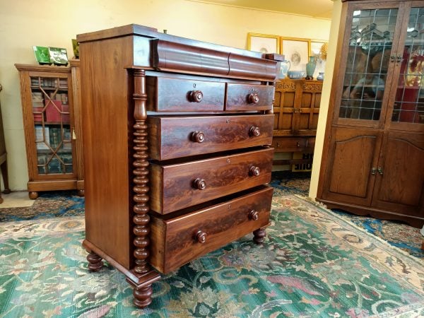 Bobbin Column Mahogany Scotch Chest - Image 8