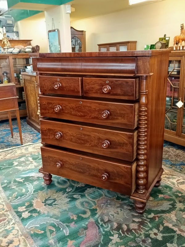 Bobbin Column Mahogany Scotch Chest - Image 7