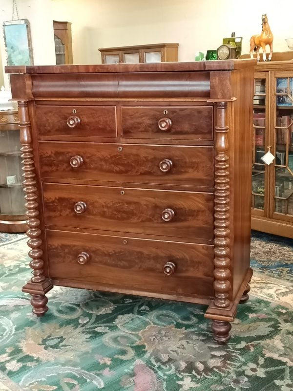 Bobbin Column Mahogany Scotch Chest - Image 9