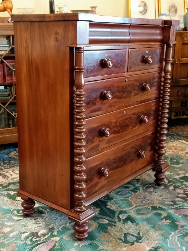 Bobbin Column Mahogany Scotch Chest - Image 12