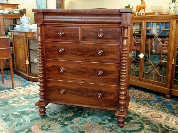 Bobbin Column Mahogany Scotch Chest