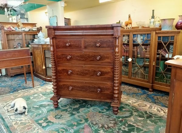 Bobbin Column Mahogany Scotch Chest - Image 10