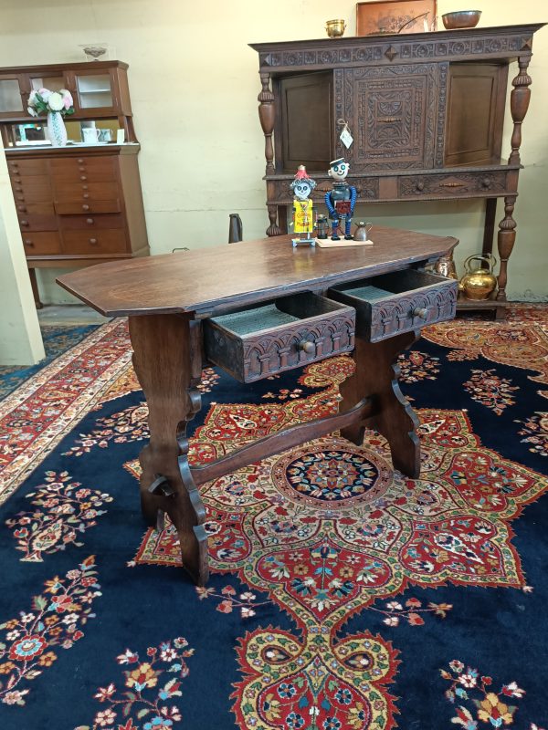 English oak window table ... rustic - Image 9
