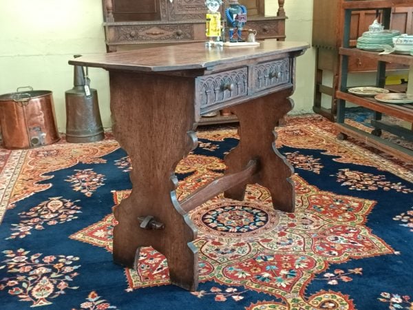 English oak window table ... rustic