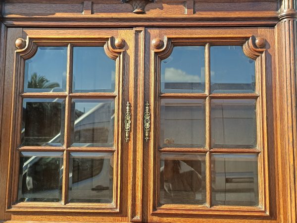 Tall French oak bookcase - Image 5