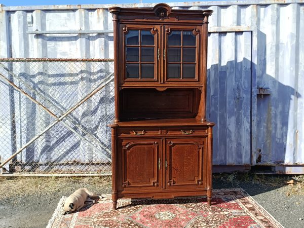 Tall French oak bookcase - Image 12