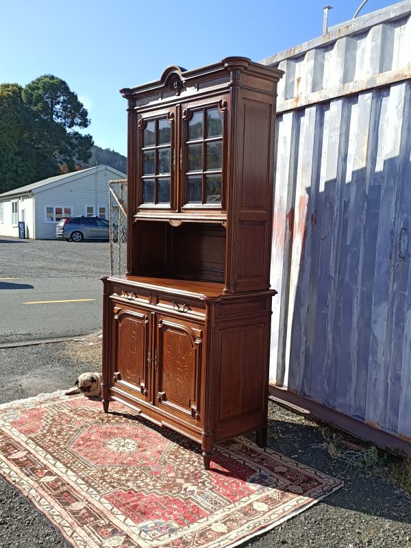 Tall French oak bookcase - Image 9
