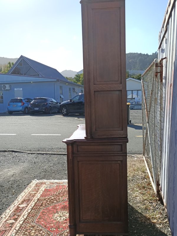 Tall French oak bookcase - Image 11