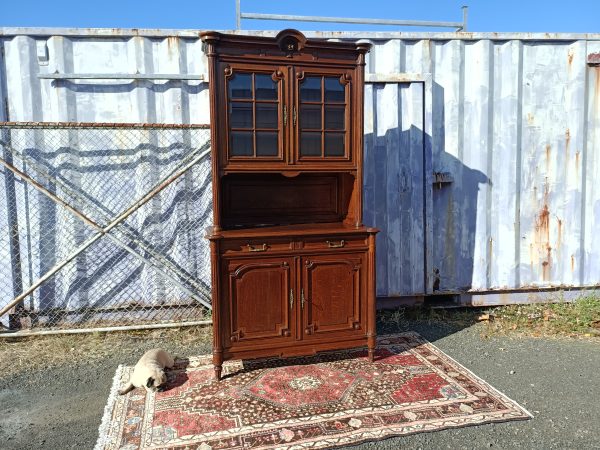 Tall French oak bookcase - Image 10