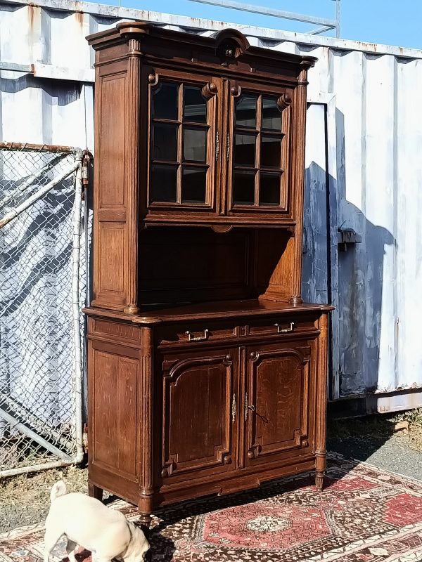 Tall French oak bookcase - Image 4