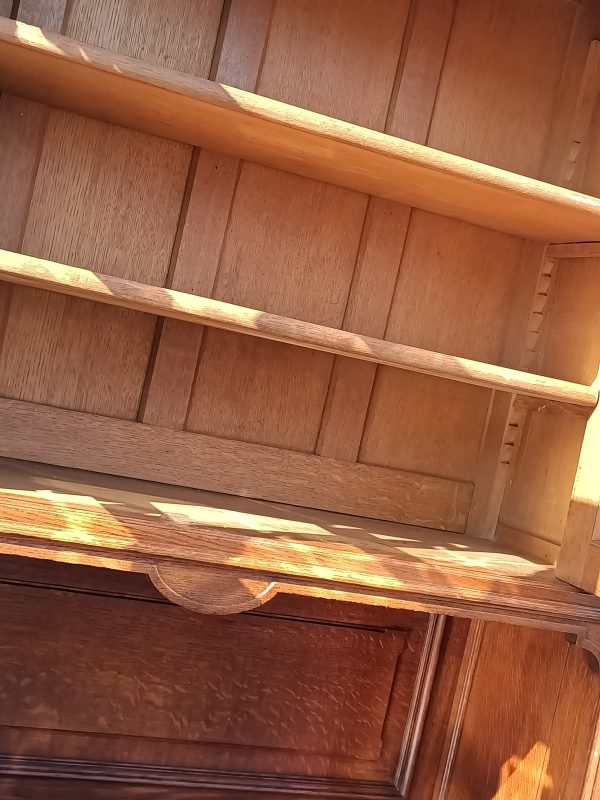 Tall French oak bookcase - Image 6