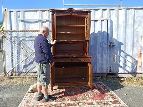 Tall French oak bookcase - Image 2