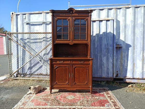 Tall French oak bookcase - Image 3