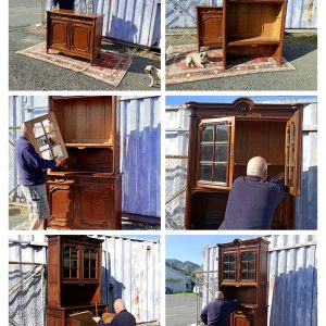 Tall French oak bookcase