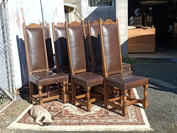 A set of ten oak dining chairs - Image 7