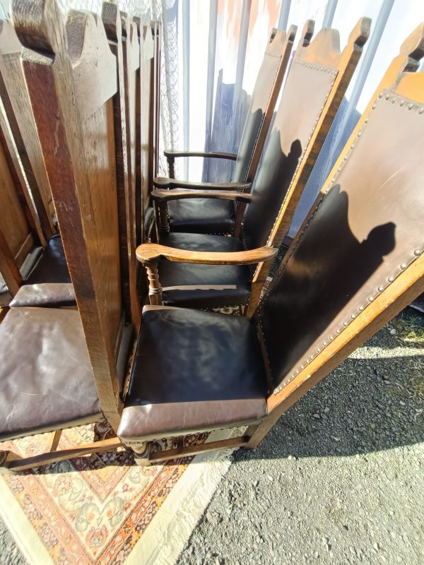 A set of ten oak dining chairs - Image 13