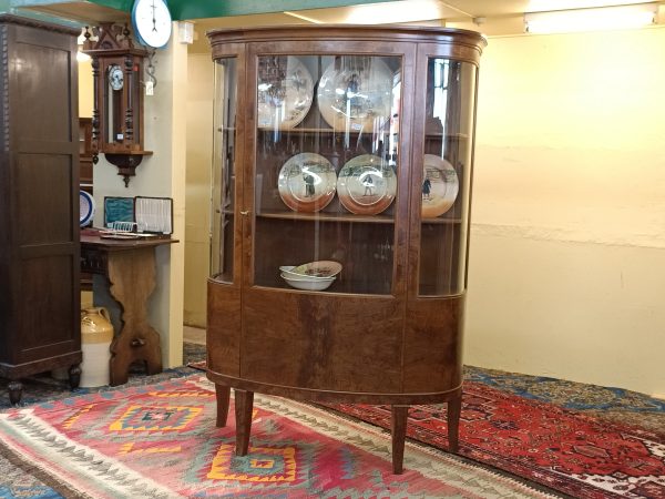 Walnut and Burr convex display cabinet - Image 15