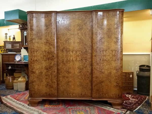 Burr Walnut Wardrobe, a three bay - Image 2