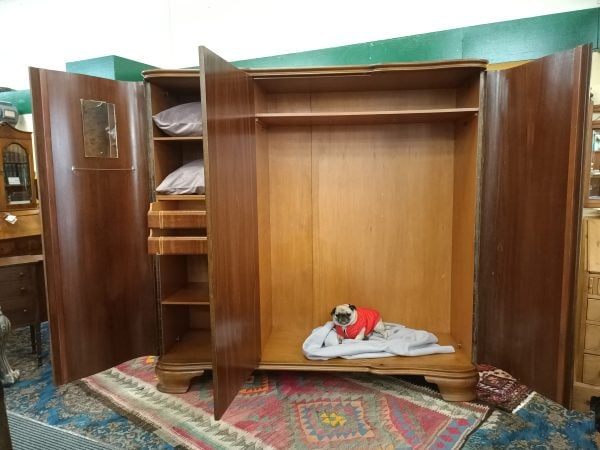 Burr Walnut Wardrobe, a three bay - Image 10