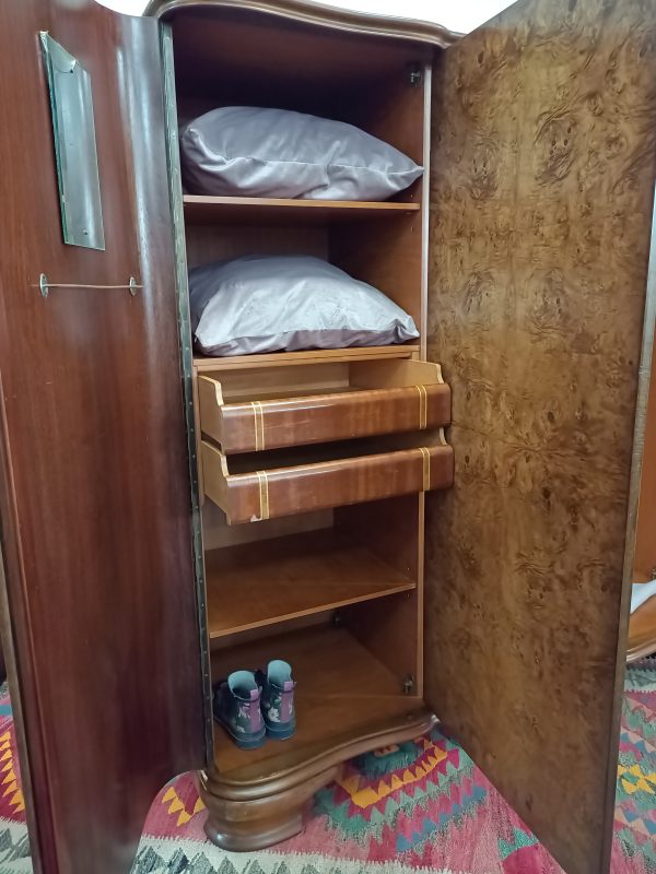 Burr Walnut Wardrobe, a three bay - Image 9