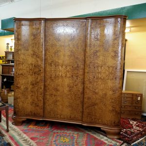 Burr Walnut Wardrobe, a three bay