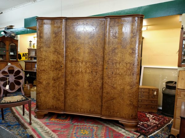 Burr Walnut Wardrobe, a three bay