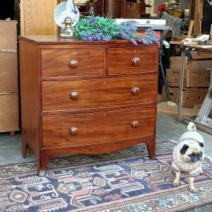 Bow front Mahogany chest of drawers