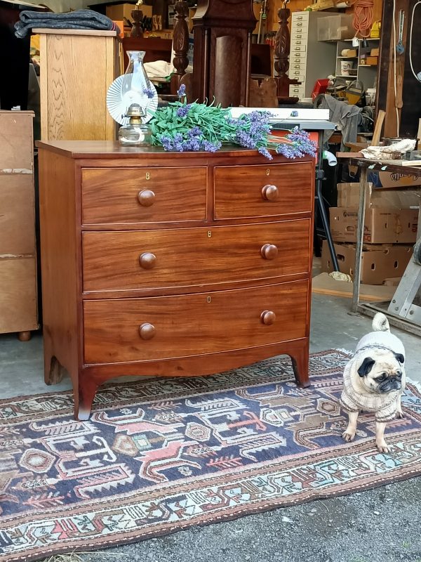 Bow front Mahogany chest of drawers