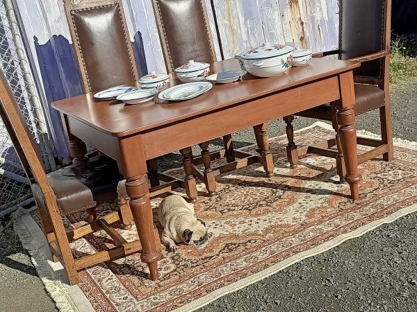 Toffee-hued Kauri Kitchen Table - Image 12