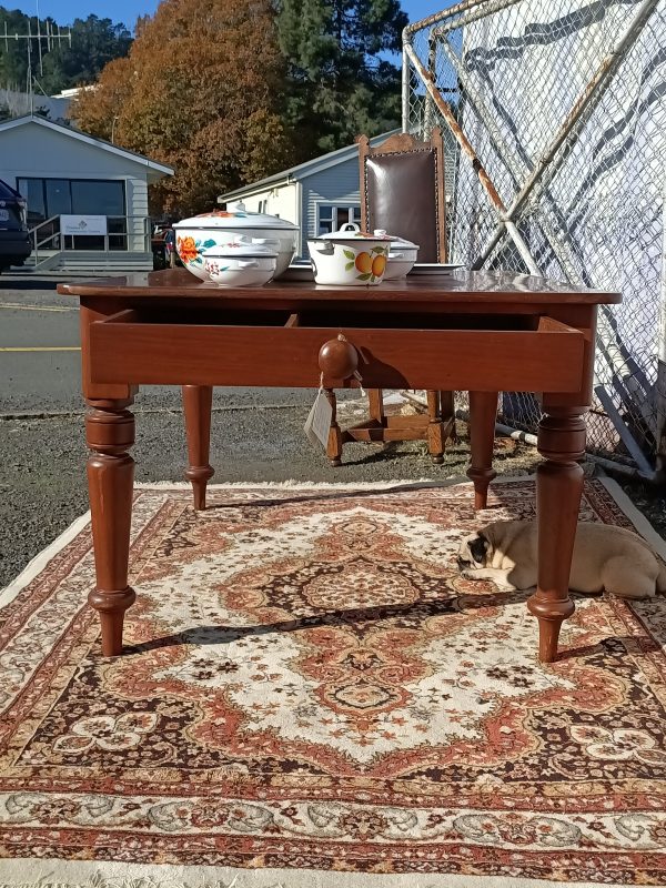 Toffee-hued Kauri Kitchen Table - Image 9