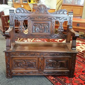Carved Oak Settle