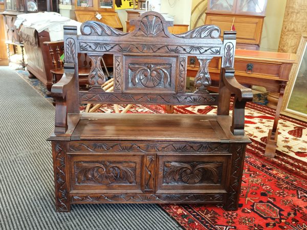 Carved Oak Settle