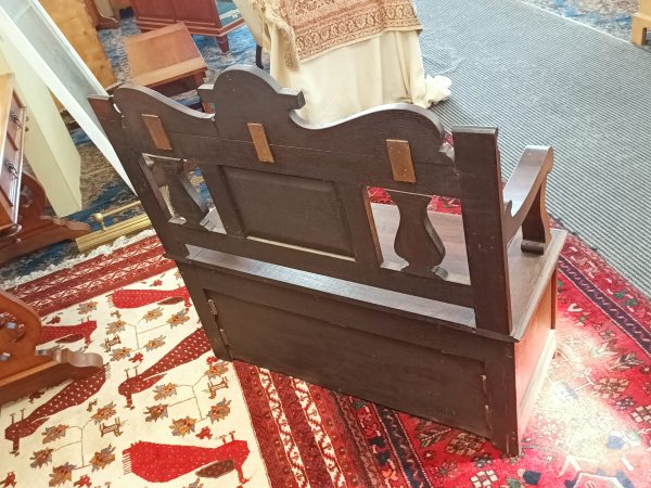 Carved Oak Settle - Image 9