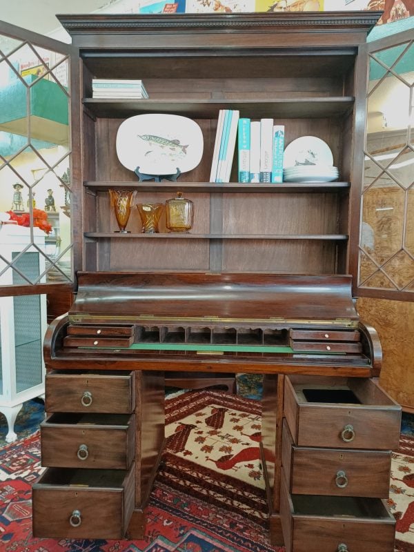 Rosewood Bureau Bookcase - Image 11