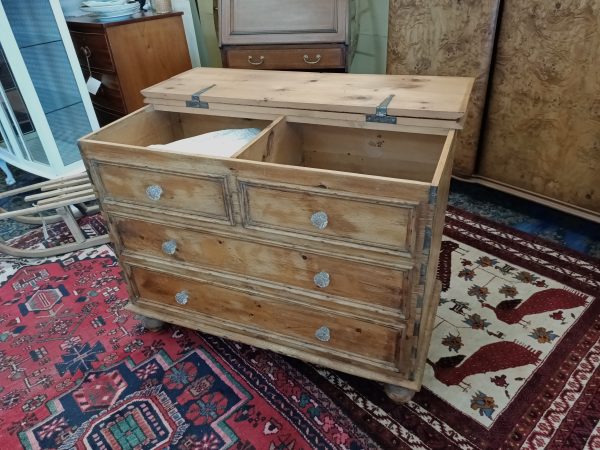 Pine chest with fliptop lid - Image 3