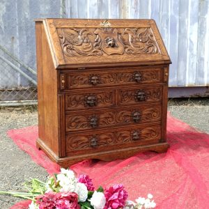 Lion Mask Oak Bureau