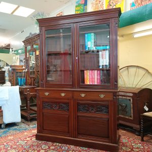 Skinny Mahogany Bookcase Cabinet