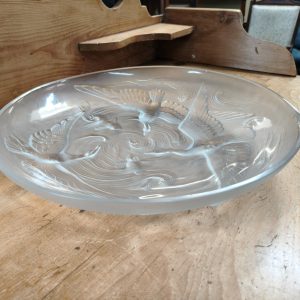 American made Frosted glass dish ... Verlys© marked...