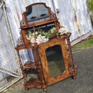 Stunning Long Victorian Walnut Wotnot