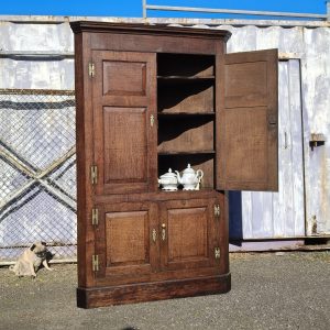 Big old Georgian Oak Corner Cupboard