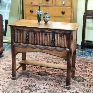 Linen-Fold Oak Console Table